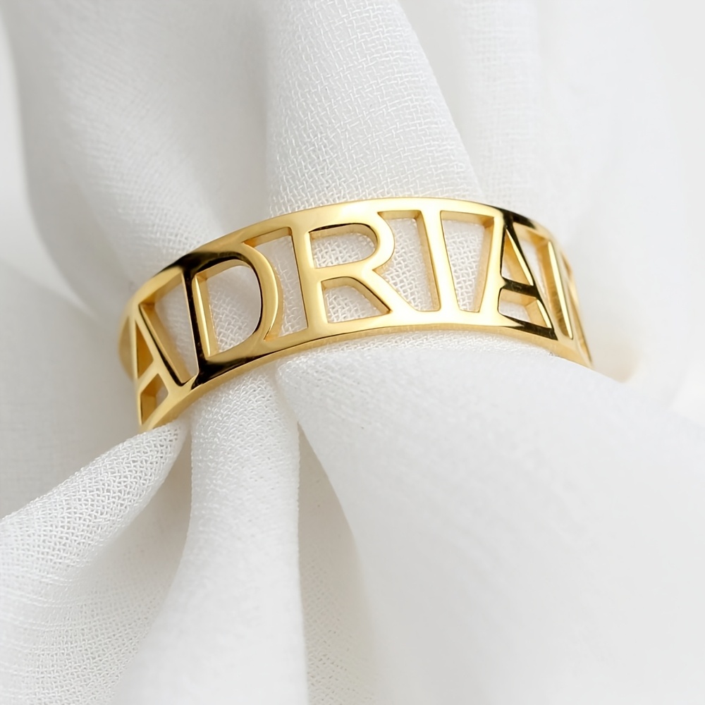 Custom Name-Cutout Ring, Perfect for Engagement